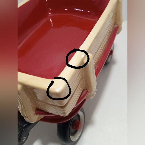 Radio Flyer Red Wagon Coin Bank #791172 Vintage Enesco 2000 Nursery Decor - Picture 9 of 10